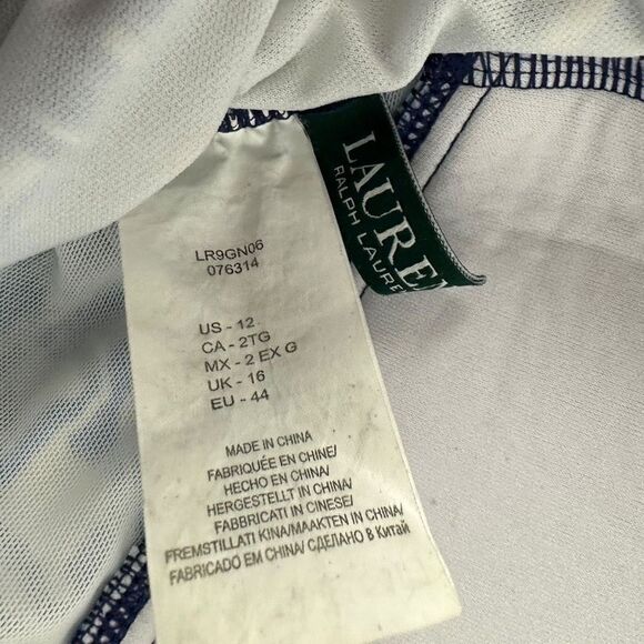 Lauren Ralph Lauren Printed Halter Tummy-Control One-Piece Swimsuit size 12 - Picture 8 of 9